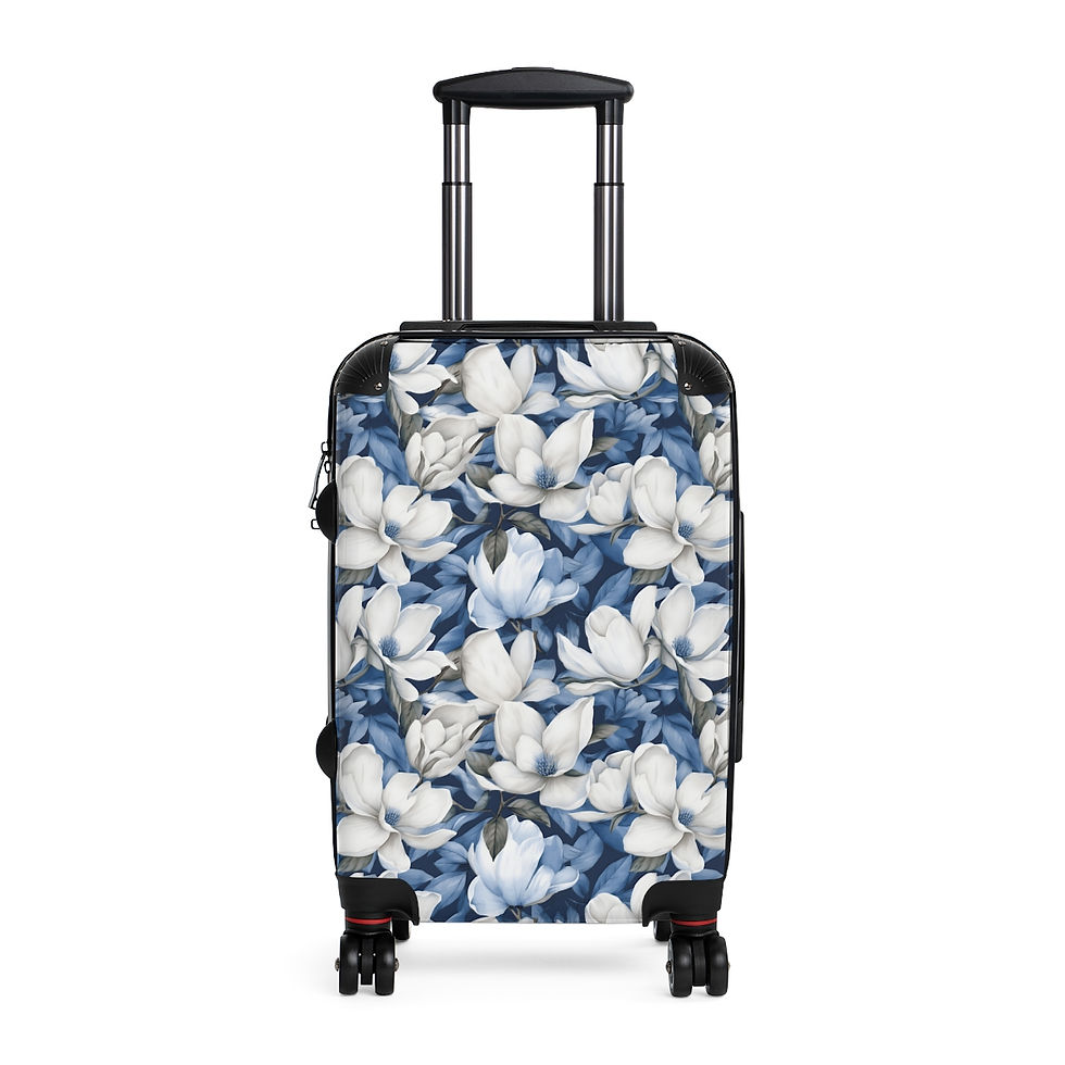 Suitcase White Flowers