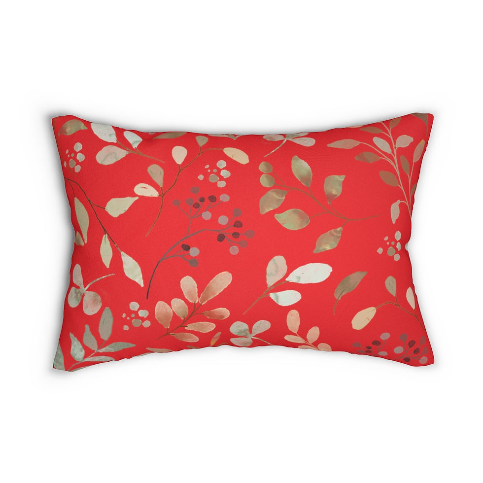 Thumbnail: Lumbar Pillow leaves-7910755_1920 in Red