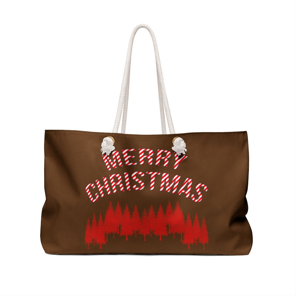 Thumbnail: Weekender Bag in Merry Christmas in Brown