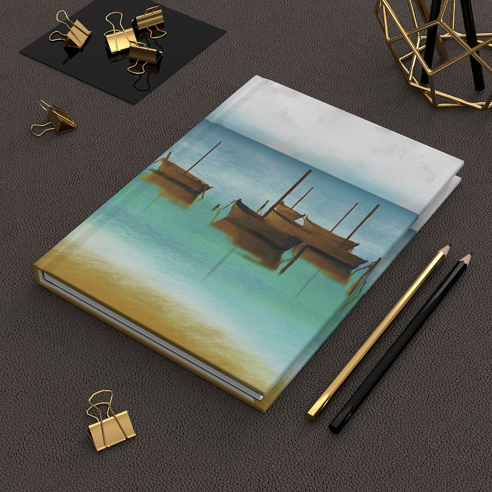 Hardcover Journal Matte Fishing Boats