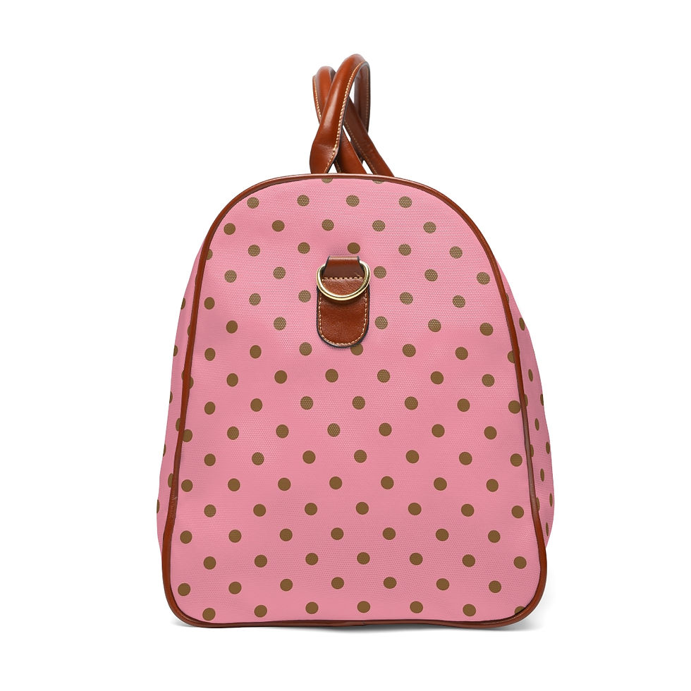 Thumbnail: Waterproof Brown Polka on Pink Bag 