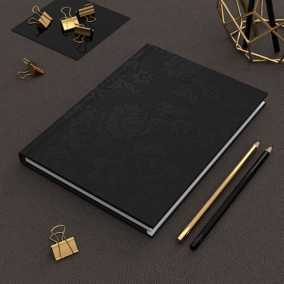 Hardcover Journal Matte Black on Black