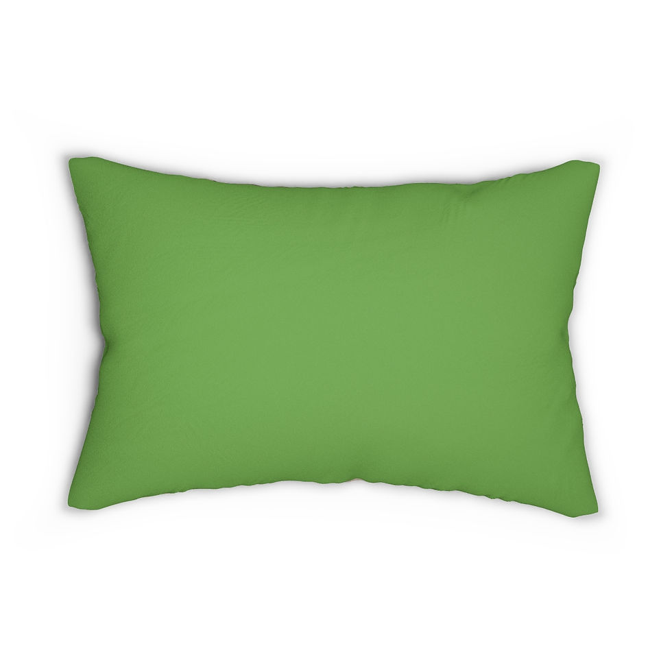 Thumbnail: Lumbar Pillow Flower & Leaves on Tan in Green