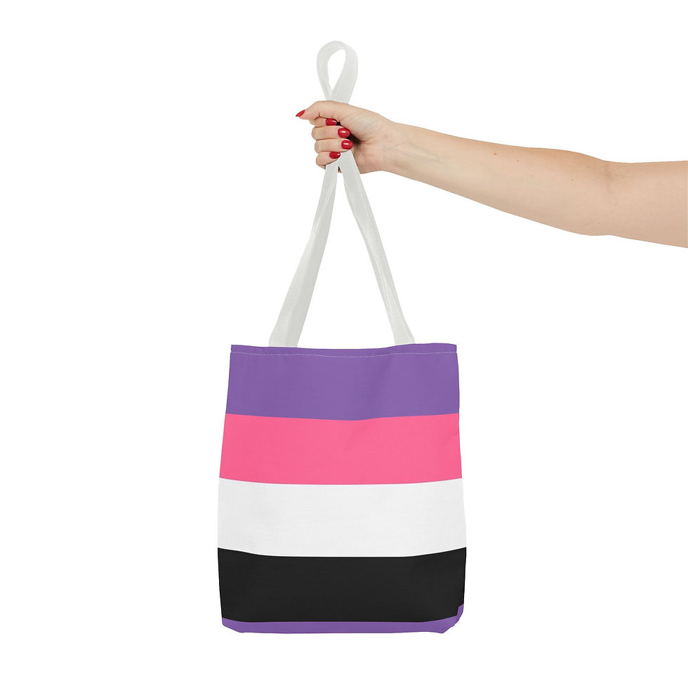Thumbnail: Stylish Striped Tote Bag in Light Purple 