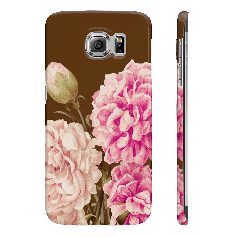Thumbnail: Phone Cases flowers on Dark Grey