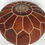 Thumbnail: Leather Pouffe Chestnut (P427)