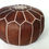 Thumbnail: Leather Pouffe Chocolate Brown (P419)