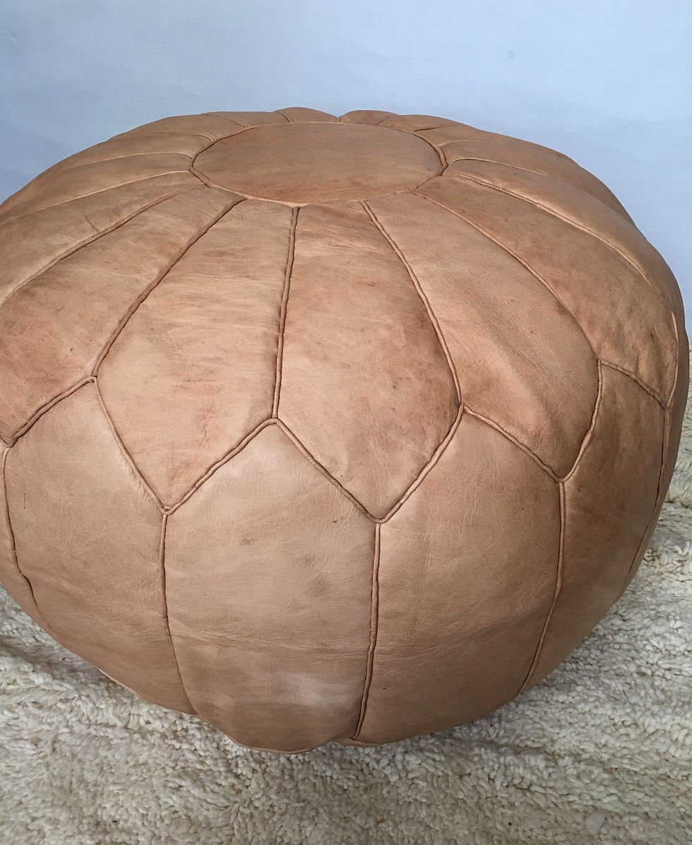 Thumbnail: XXL / Leather Pouffe without white lines (XRP173)