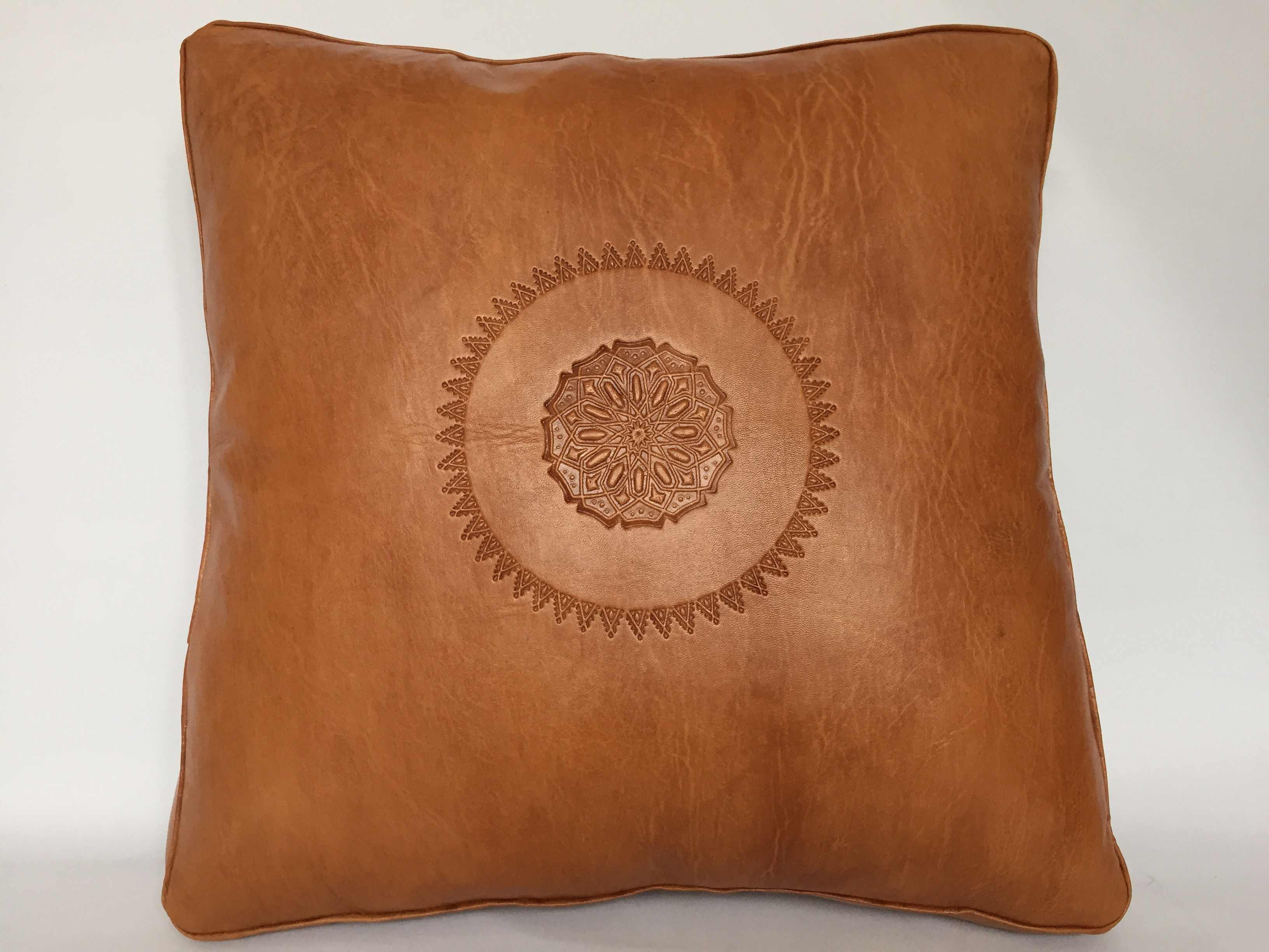 Leather Square Cushion Cover in Arabic (CAD220)