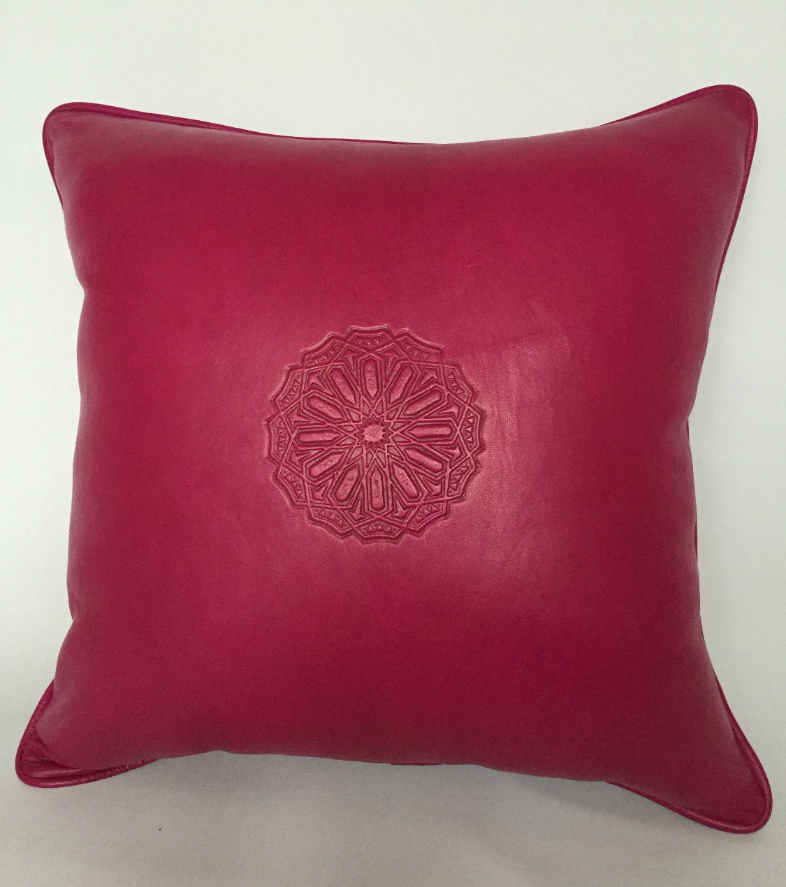 Leather Square Cushion Cover in Arabic (CAD212)