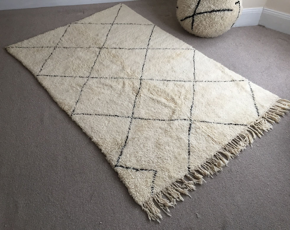 Thumbnail: Moroccan Genuine 100% Wool Beni Ourain Rug (BO46)
