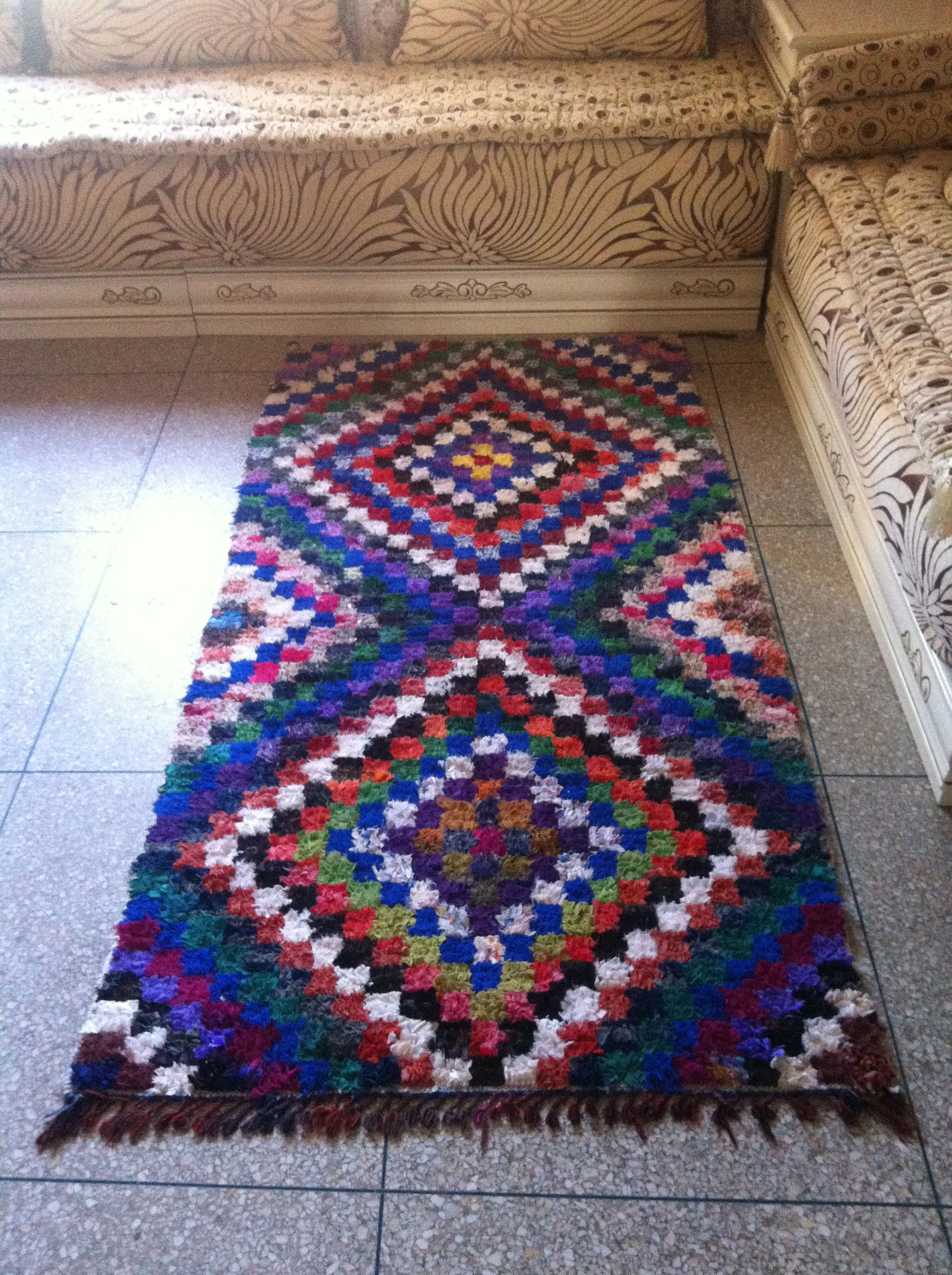 Moroccan Colorful Boucherouite Rug Rag