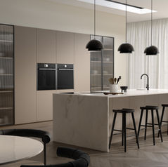 Delivering a sleek, minimalist aesthetic with unbroken horizontal lines, creating a continuous, uncluttered visual flow across cabinets and drawers.