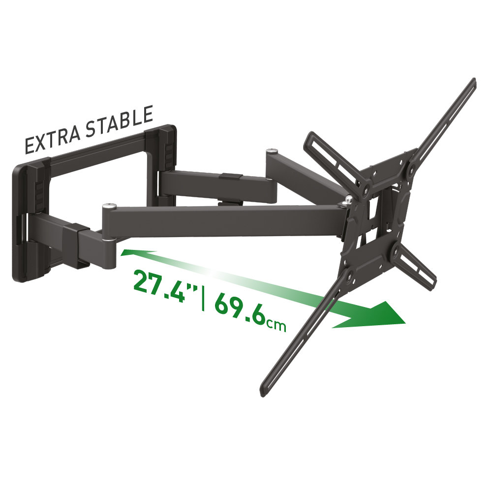 Full Motion Long TV Wall Mount 27.4"/ 69.5 cm Extension, Swivel & Tilt