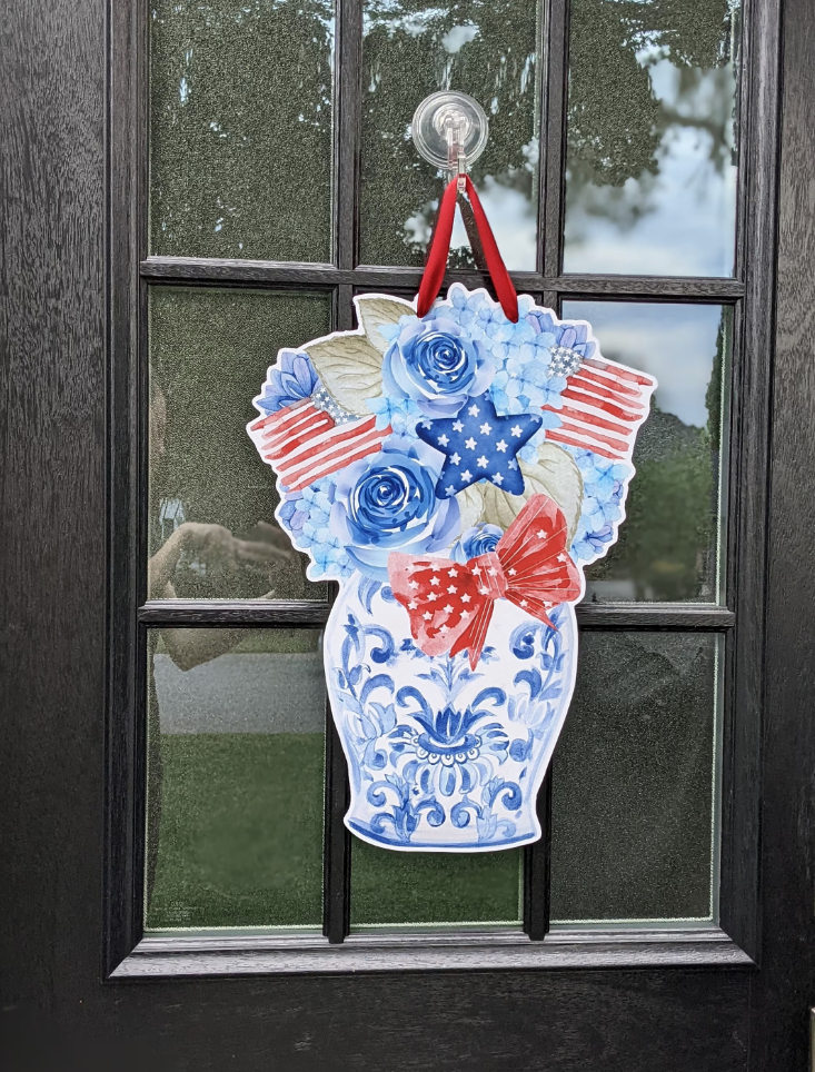 Ginger Jar Door Art- Patriotic
