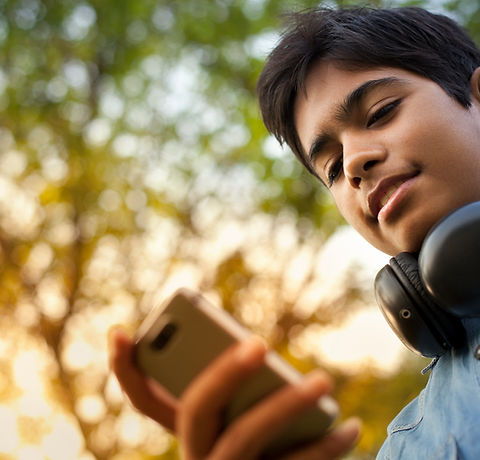 Boy Checking his Phone