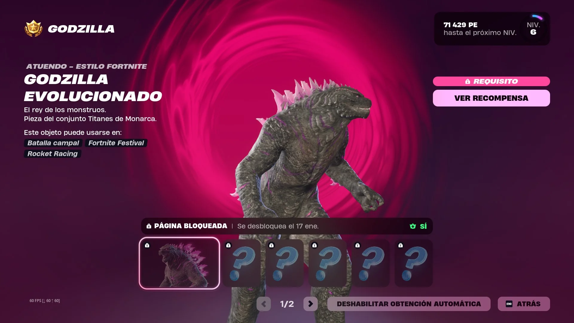 Godzilla evolucionad