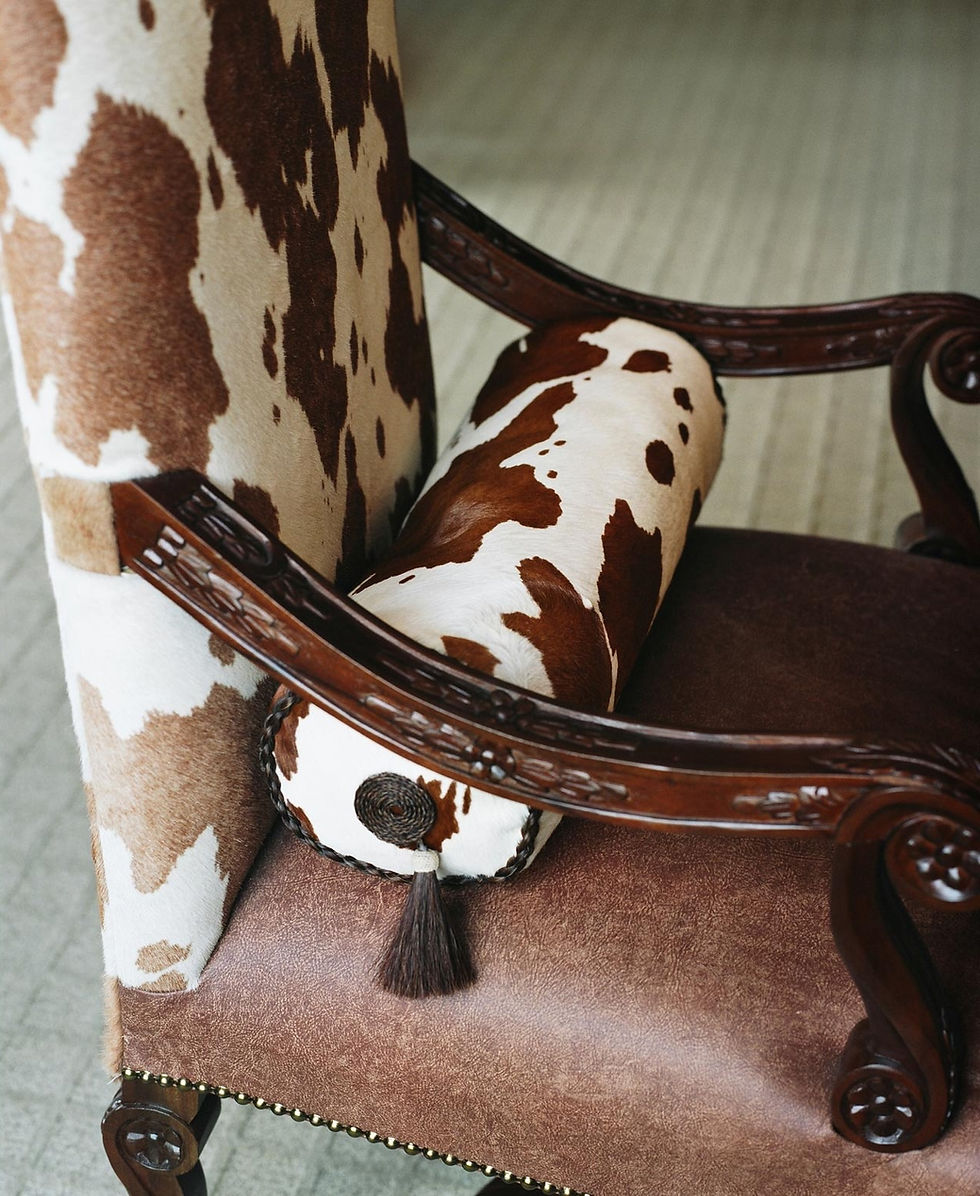 Upholstered-cowhide-accent-chair