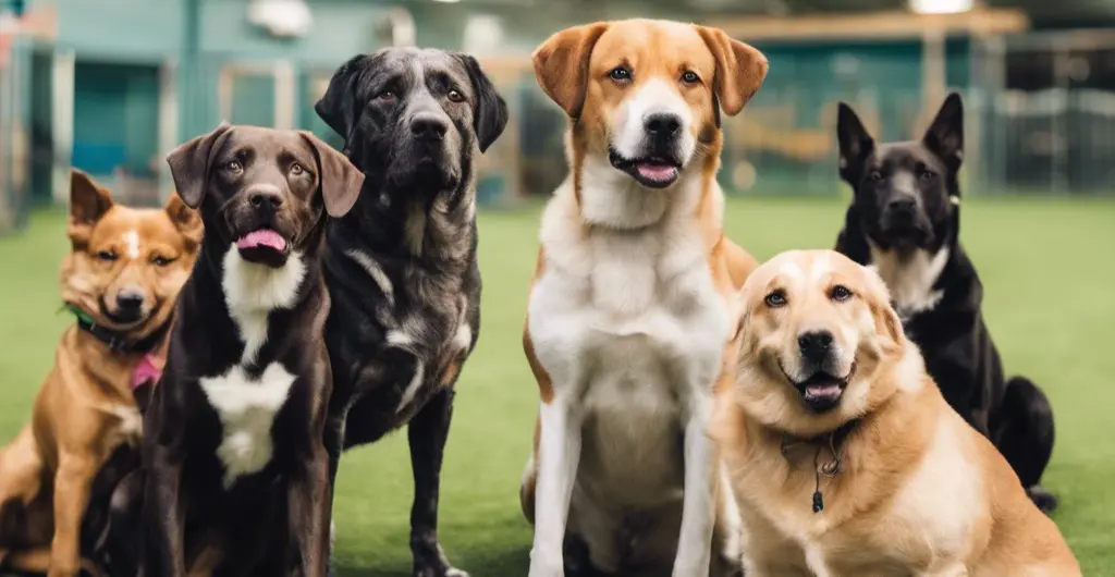 Hundar på hunddagis i Stockholm