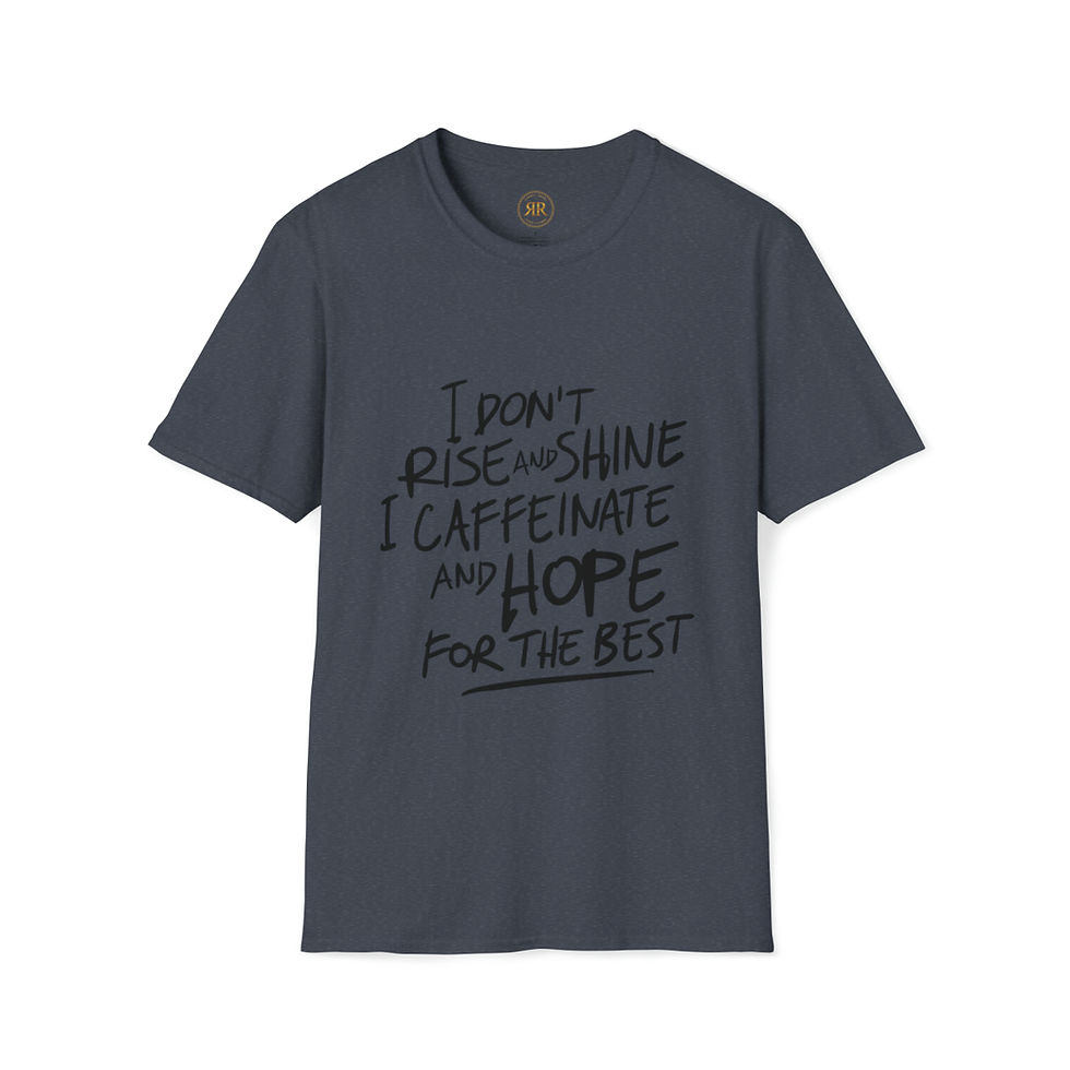 Thumbnail: Caffeinate and Hope for Best, unisex soft-style t-shirt