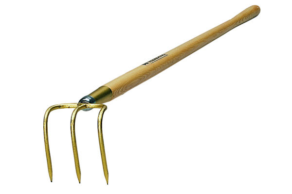 Gartenkreiel 3 runde Zinken mit Eschenstiel und Zwinge, SHW