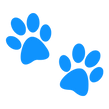 Blaues Icon: Pfoten als Symbol für die verschiedenen Tierversicherungen der Barmenia