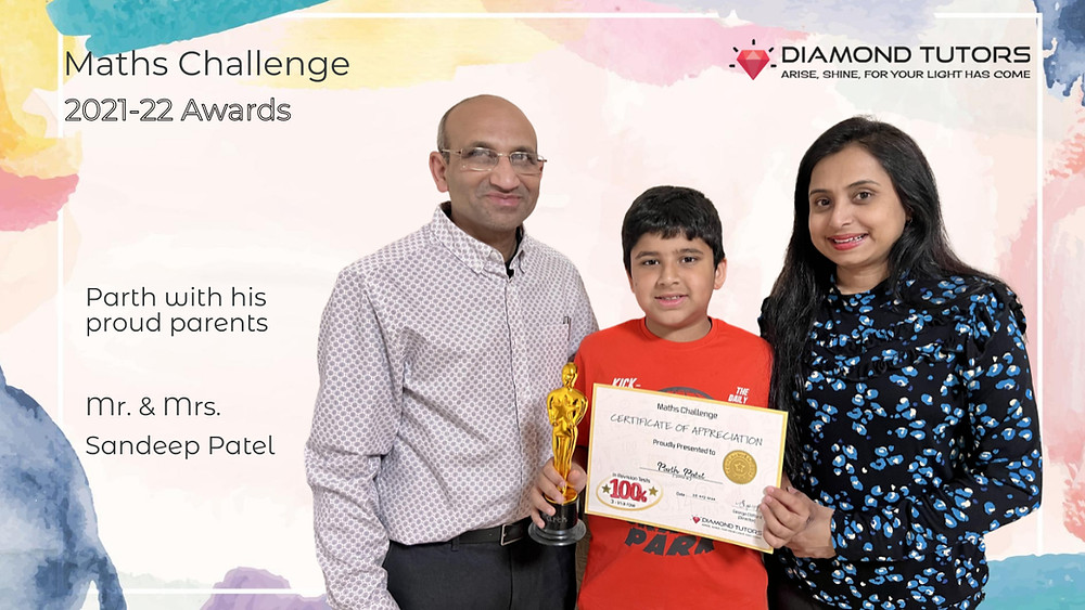 Parth with his parent | Diamond Tutors