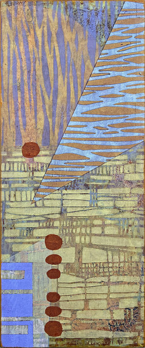 safe passage | oil & cold wax, encaustic monotype on cradled panel  #202 | 20" x 8" x 1.5" | $240