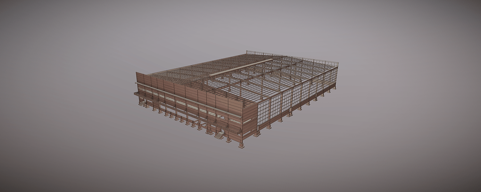 PROJETO ESTRUTURAL INDUSTRIAL EM CONCRETO PRÉ-FABRICADO 70X100M