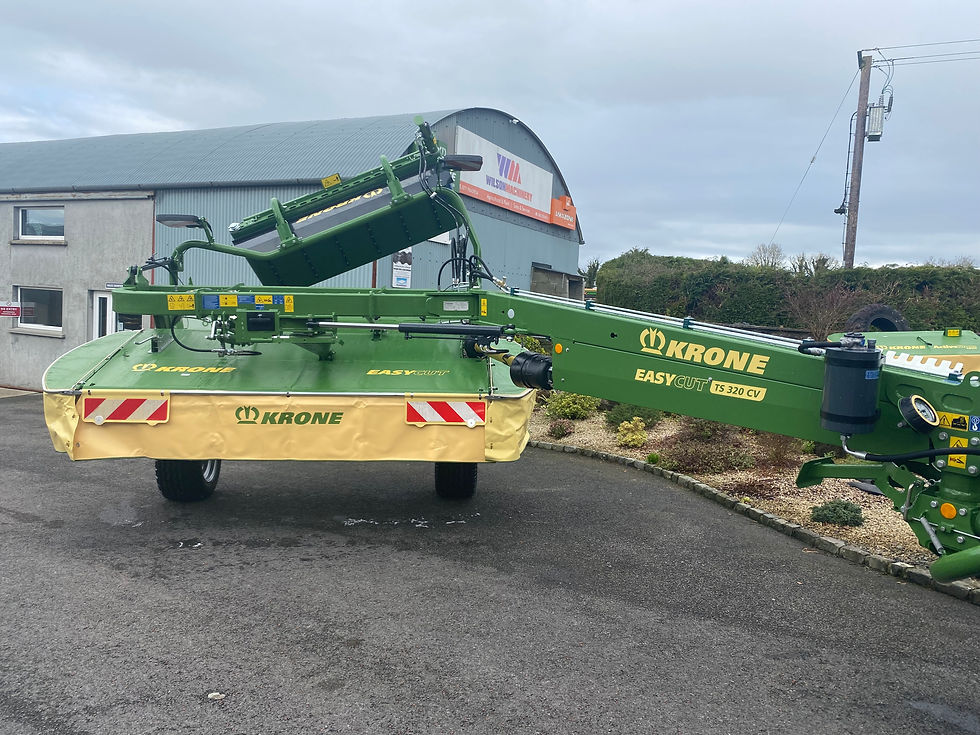 Thumbnail: NEW KRONE EASY CUT TS 320 CV FITTED WITH A NEW KRONE GROUPER