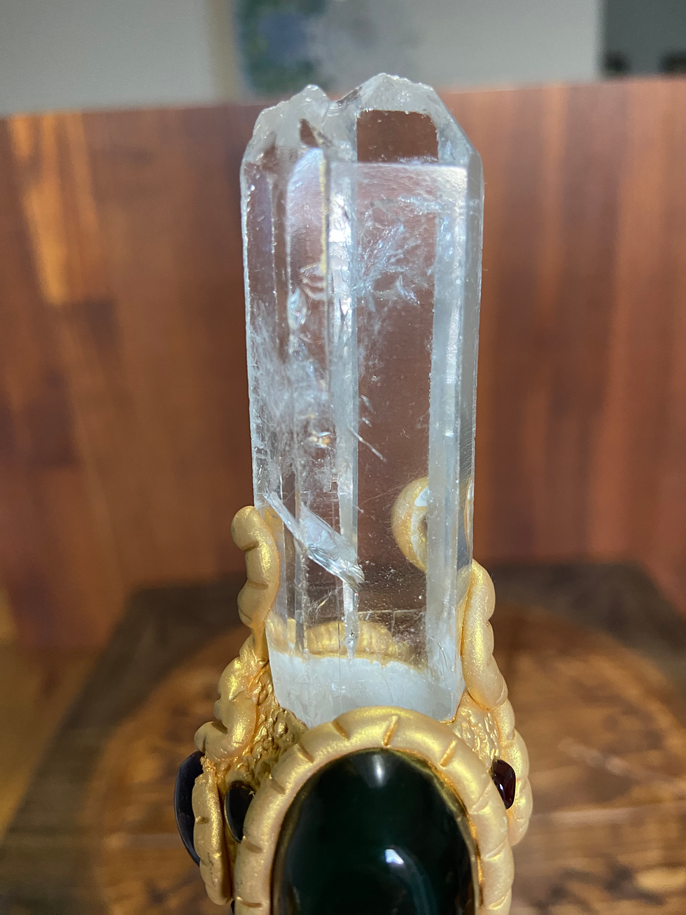 Thumbnail: Rowan Twisted White Crystal Clear Quartz Wand
