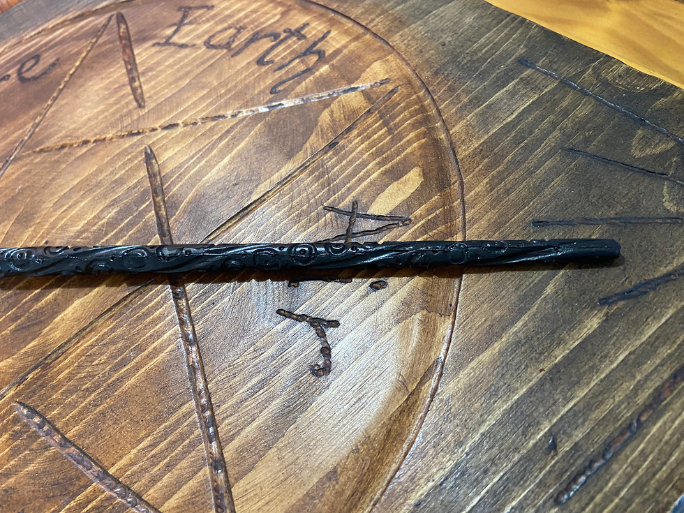 Thumbnail: Rose Quartz Ash Rune Inscribed Wand
