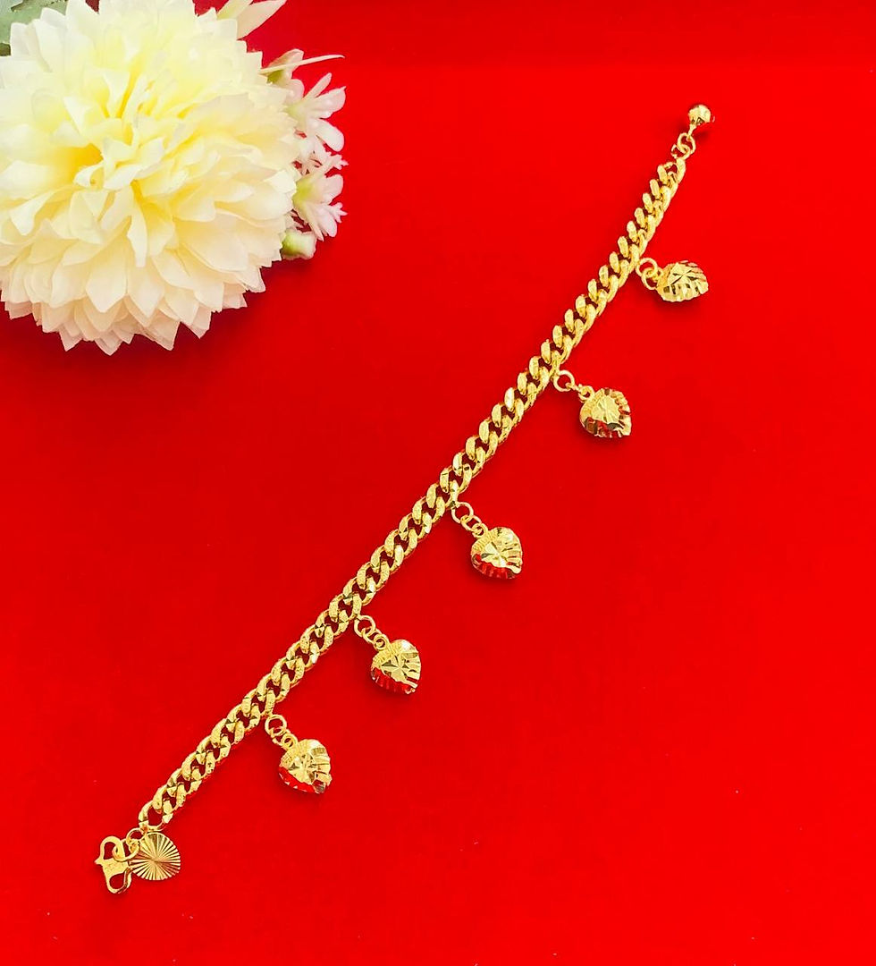 EMAS KOREA 24K 916 RANTAI TANGAN 5 LOVE CAKUK S