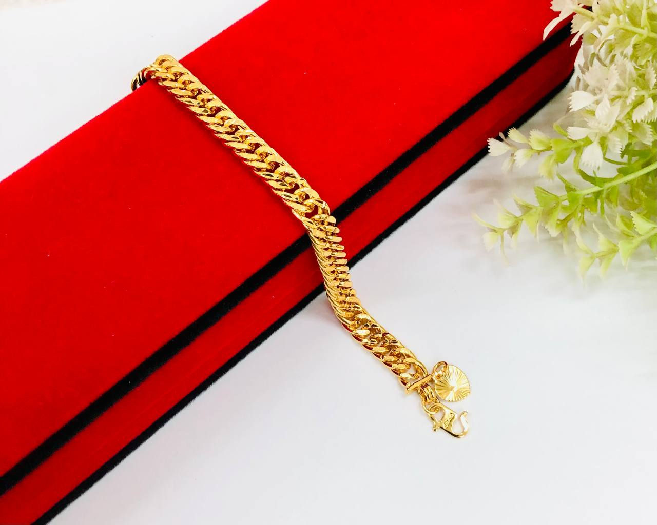 EMAS KOREA 24K 916 RANTAI TANGAN LIPAN PASIR LEBAR 0.7 CM (BUDAK)