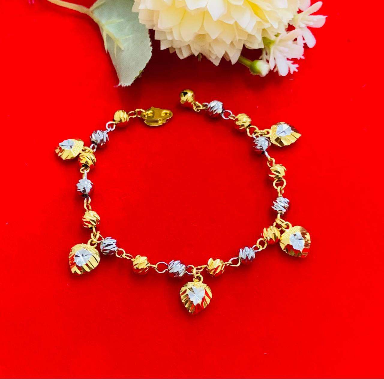 EMAS KOREA 24K 916 RANTAI TANGAN BOBA MIX