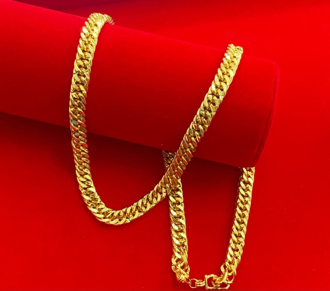 EMAS KOREA 24K 916 RANTAI LEHER SAUH PANJANG 70CM