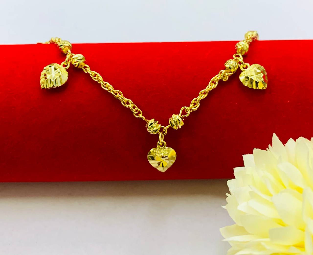 EMAS KOREA 24K 916 RANTAI TANGAN SADUR LOVE BOBA (BUDAK)