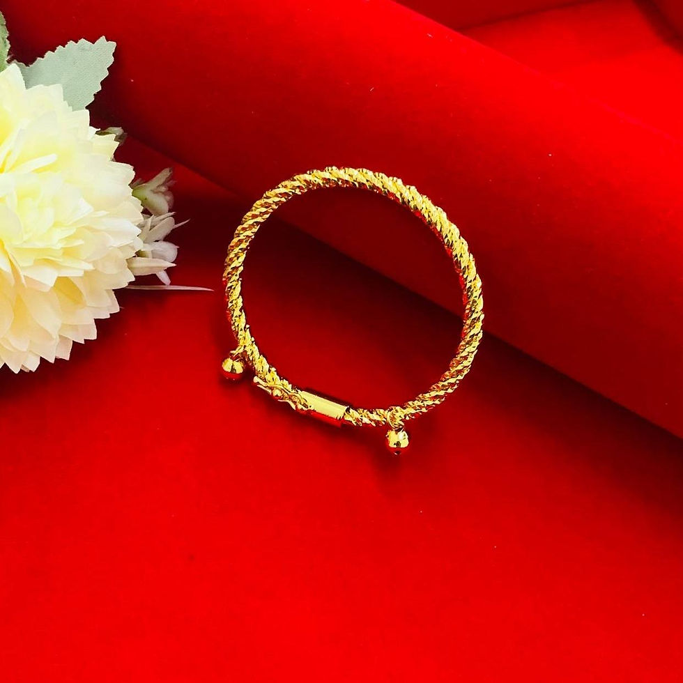 EMAS KOREA 24K 916 RANTAI TANGAN BANGLE SABUT ADJUSTABLE (BUDAK)