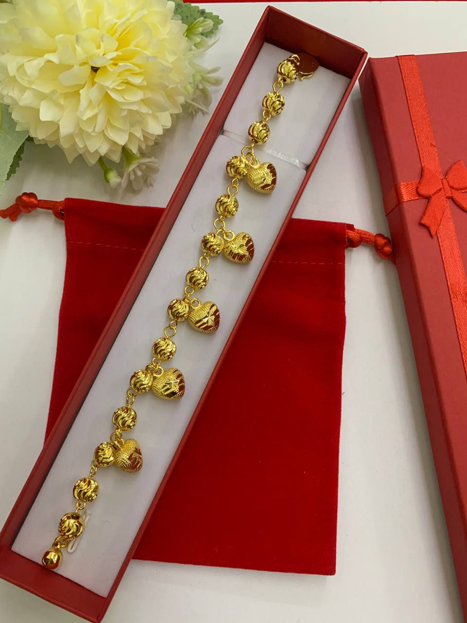 Thumbnail: EMAS KOREA 24K 916 RANTAI TANGAN 5 LOVE