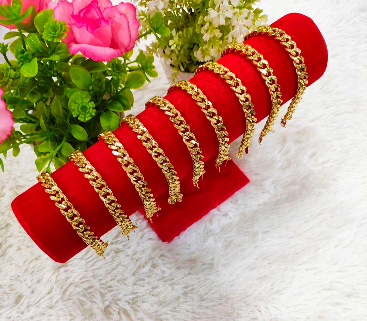 EMAS KOREA 24K 916 RANTAI TANGAN SAUH KAIT 1 LEBAR 0.8CM (BUDAK)