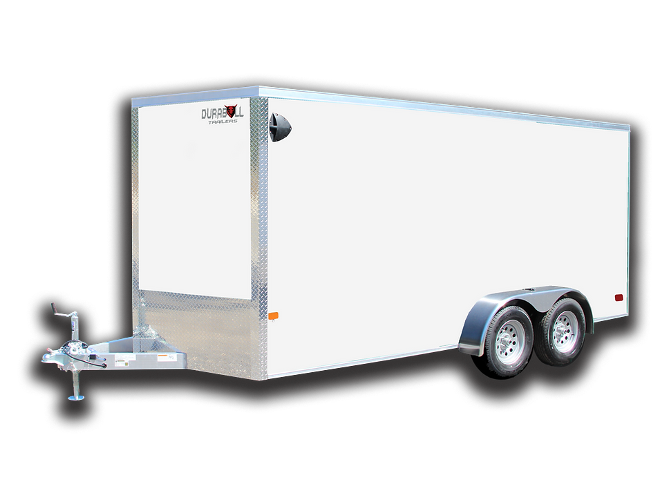 Crystal White 7 Wide Elite Series DuraBull Trailer