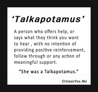 Her: "Blah, blah, blah".