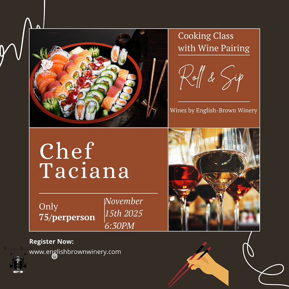 🍣 Roll & Sip: A Sushi-Making + Wine Pairing Experience Presented by English-Brown Winery x Black Box Kitchen
