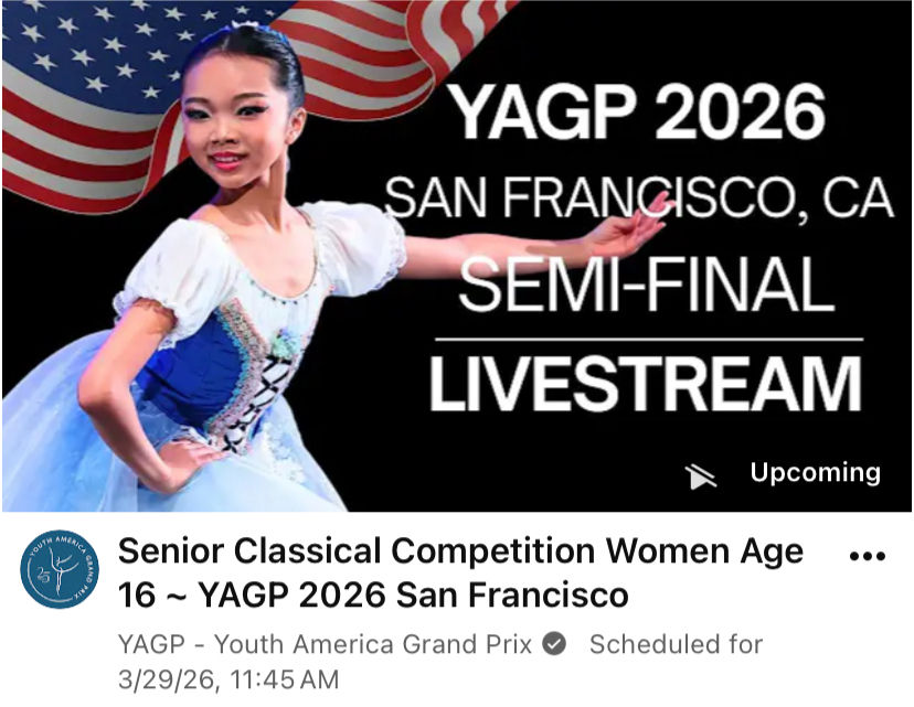 🎉🎉🎉 Yu Xin Ballet School Level 4 Student Renell Yu Featured on YAGP San Francisco YouTube Cover