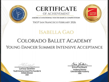 Yu Xin Ballet Students Earn Summer Program Acceptances and Scholarships
