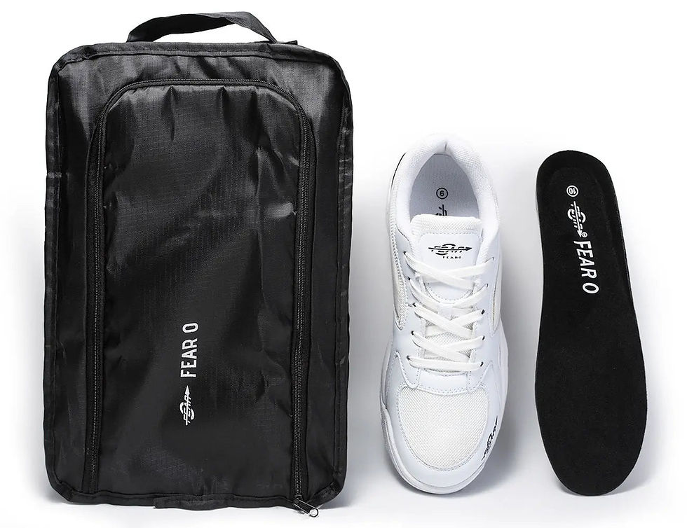 Thumbnail: Men's High Arch Firm Support All-In-One Black Walking Shoes, Comfort &