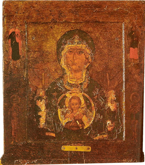 Icone représentant la Vierge et son enfant