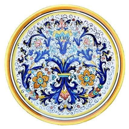 plat en faïence colorée