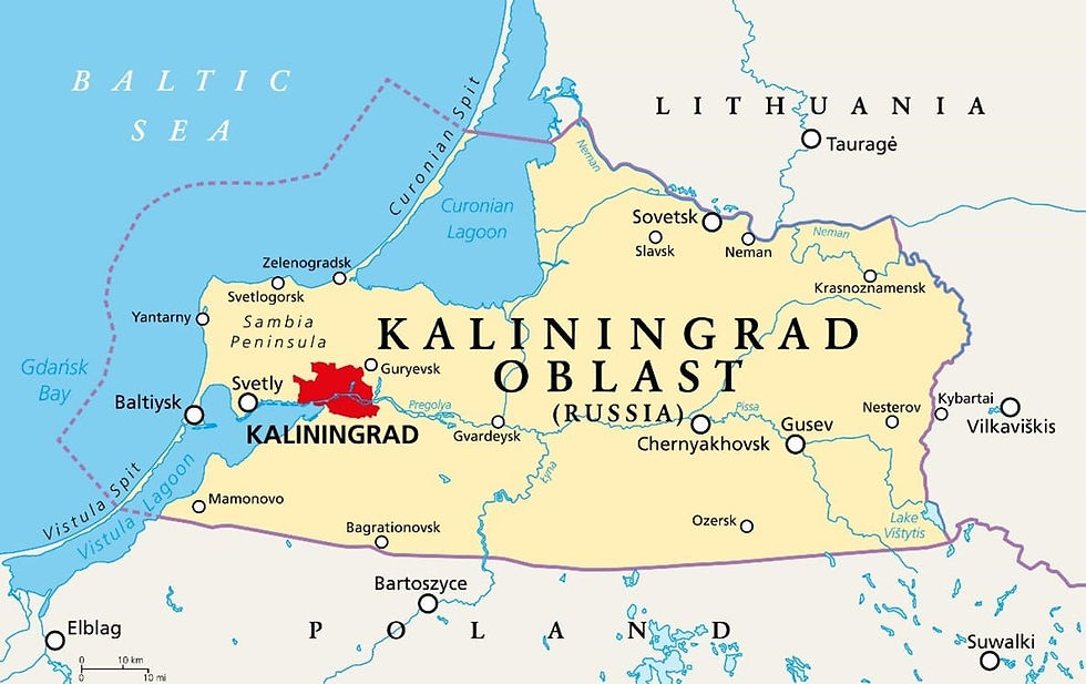 carte politique de la region de Kaliningrad