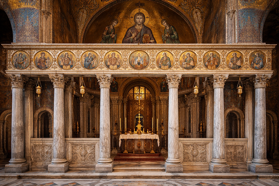 Le templon byzantin, sépare la nef du sanctuaire